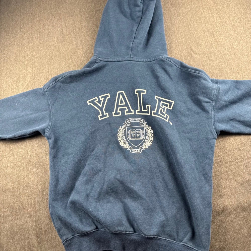 HM Kids Yale University Hoodie Navy Blue Fleece Pullover Sweatshirt Size 8-10Y
